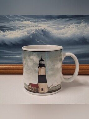 By The Sea Lighthouse Coffee Mug 2001 by David Carter Brown Collection